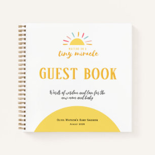 Guest Book, Baby Shower Tiny Miracle Sunshine Notebook