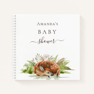 Guest book baby shower woodland animals deer cute