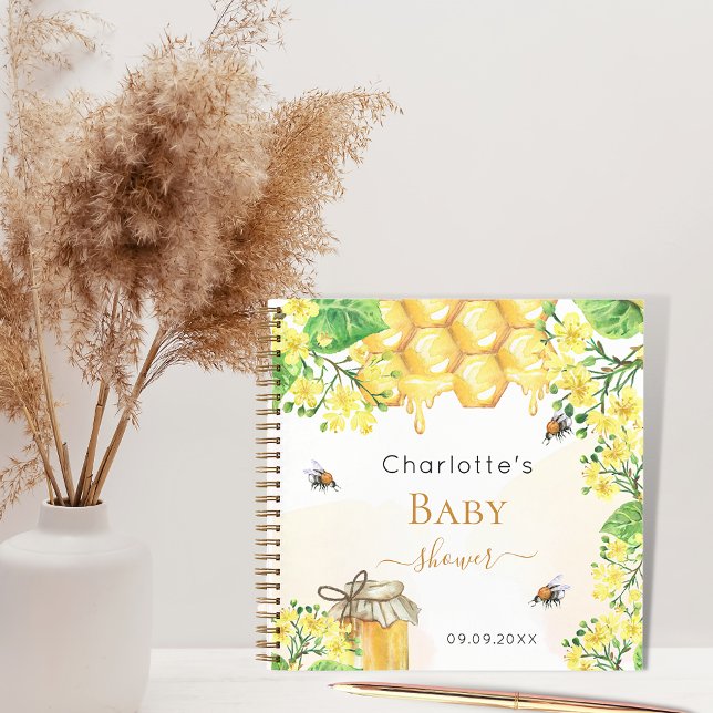 Guest book bees honey yellow florals baby shower (Creator Uploaded)