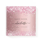 Guest book birthday blush pink glitter name