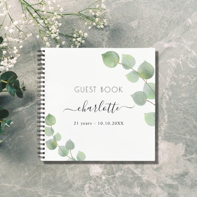 Guest book birthday eucalyptus greenery (Creator Uploaded)