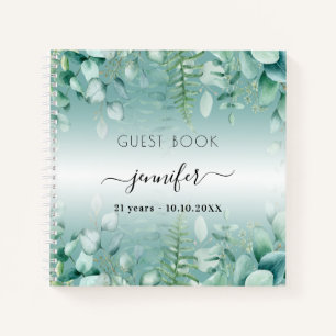 Guest book birthday eucalyptus greenry woodland