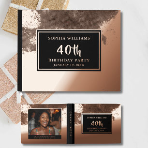 Guest Book Birthday Foil Elegant Photo Luxury