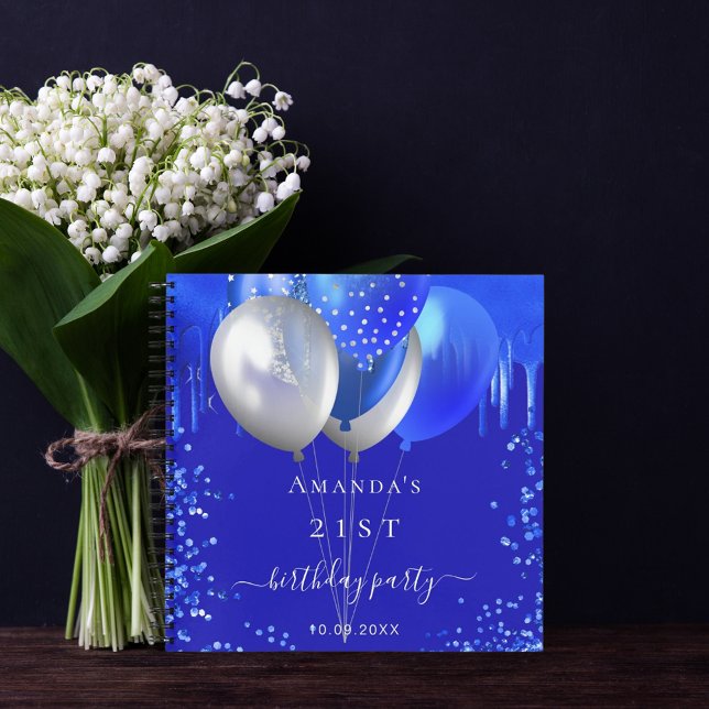 Guest book birthday party royal blue balloons (Creator Uploaded)