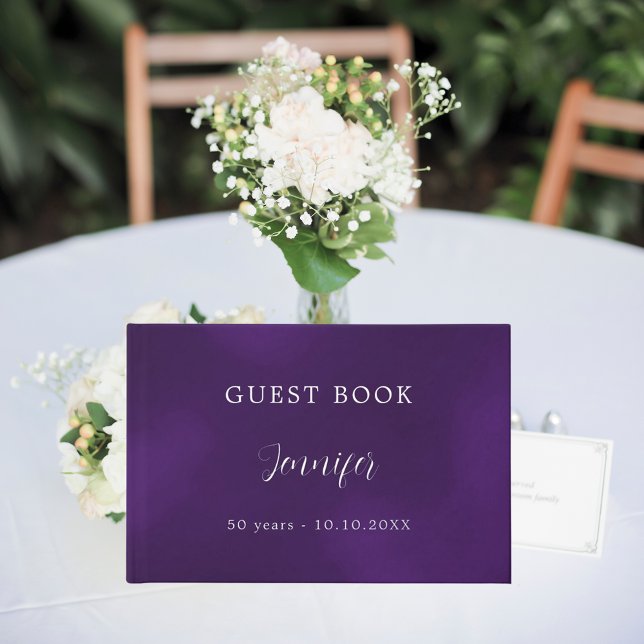 Guest book birthday purple silver foil (Creator Uploaded)