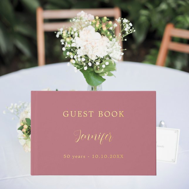Guest book birthday rose gold foil (Creator Uploaded)