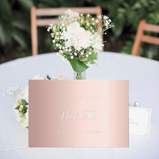Guest book birthday rose gold pink silver (Creator Uploaded)