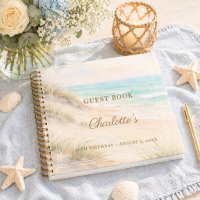 Guest book Birthday summer beach coastal