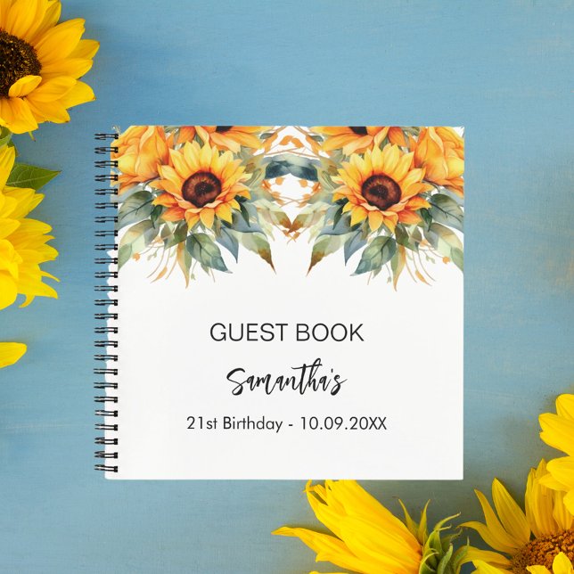 Guest book birthday sunflowers watercolor (Creator Uploaded)