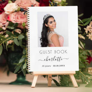 Guest book birthday white photo