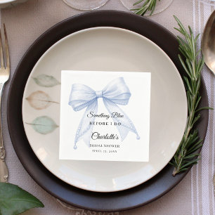 Guest book Bridal Shower bow something blue Napkin