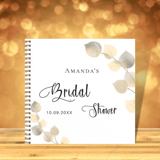 Guest book bridal shower golden eucalyptus (Creator Uploaded)