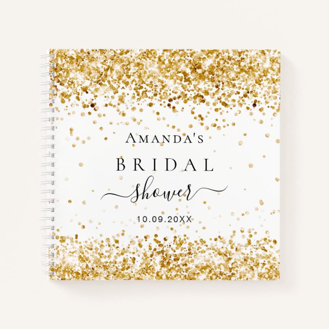 Guest book bridal shower white gold (Front)