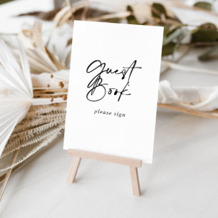 Guest Book Calligraphy Modern Elegant Sign