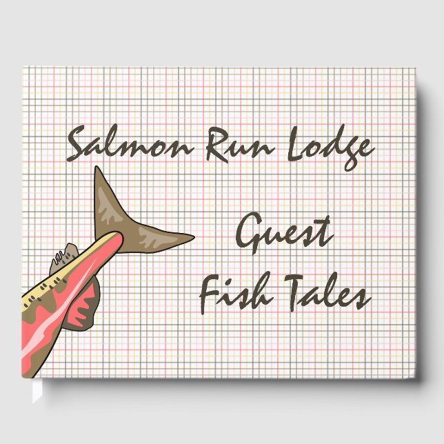 Guest Book - Chinook Salmon on Plaid (Front)