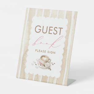 Guest Book Coffee Girl Baby Shower Table Sign