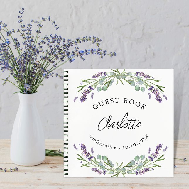 Guest book Confirmation lavender violet eucalyptus (Creator Uploaded)