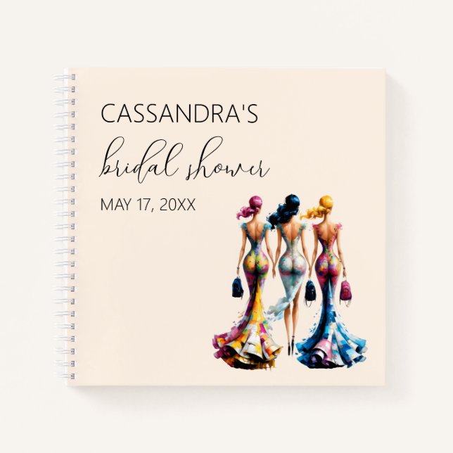 Guest Book Elegant Dressing Girls Bridal Shower (Front)