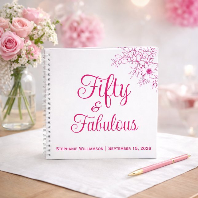 Guest Book Fifty and Fabulous Name Date Birthday (Creator Uploaded)