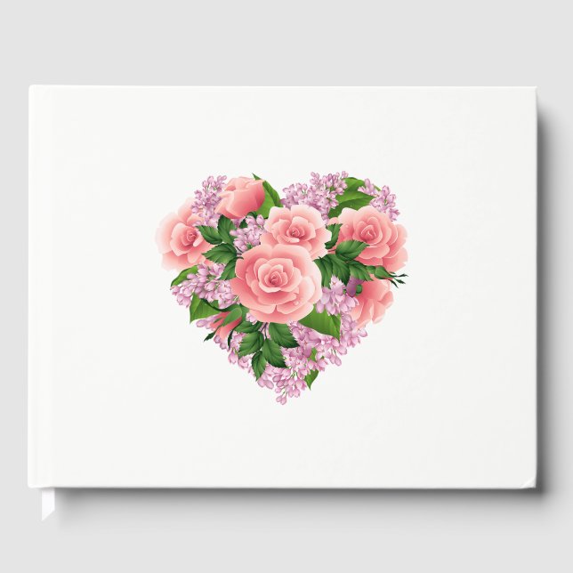 Guest Book-Floral Heart Guest Book (Front)