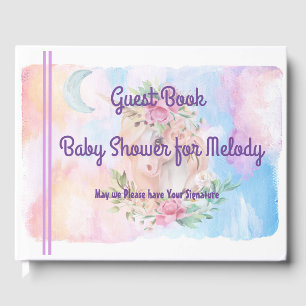 Guest Book for Baby Shower with Unicorn