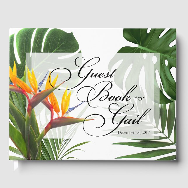 Guest Book for Gail - tropical leaves (Front)