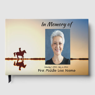 Guest Book for Memorial Service Horse Riding Rider