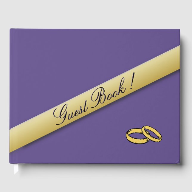 Guest Book for Ultraviolet and Gold Wedding (Front)