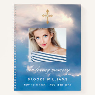 Guest book funeral memorial blue sky photo