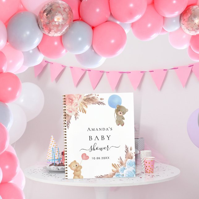 Guest book gender reveal baby shower teddy bears (Creator Uploaded)