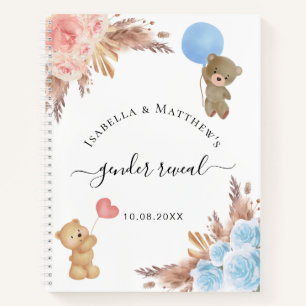 Guest book gender reveal pampas grass baby shower