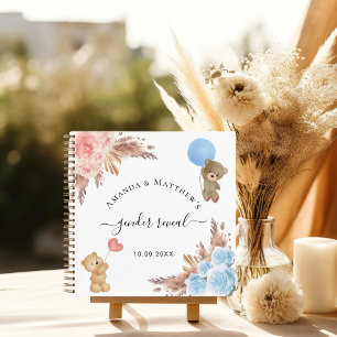 Guest book gender reveal pampas grass baby shower