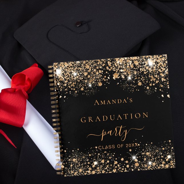 Guest book graduation black gold glitter 2026 (Creator Uploaded)