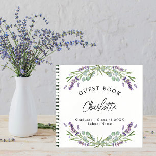 Guest book Graduation lavender violet eucalyptus