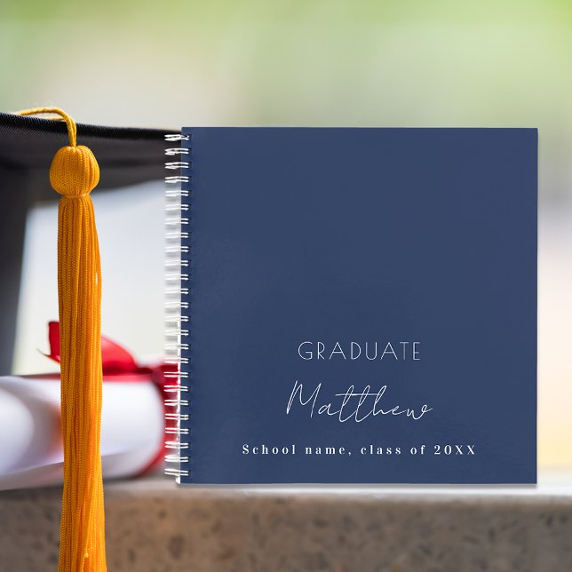 Guest book graduation navy blue white name (Creator Uploaded)