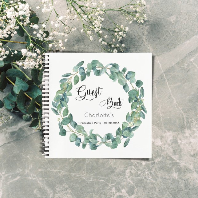 Guest book graduation party eucalyptus greenery (Creator Uploaded)