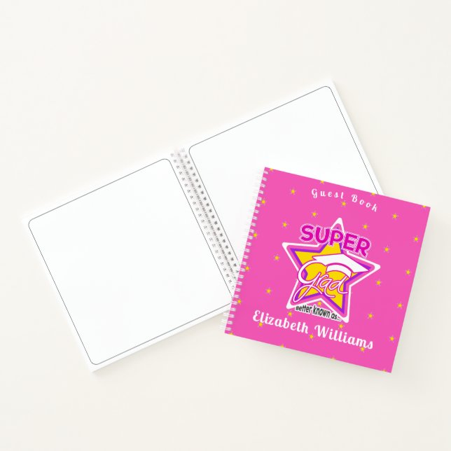 Guest Book Graduation Super Grad Pink Editable (Inside)