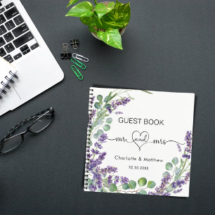 Guest book lavender eucalyptus mr mrs wedding