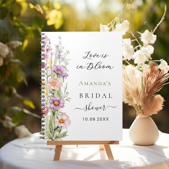 Guest book Love in bloom pink purple Bridal Shower (Creator Uploaded)