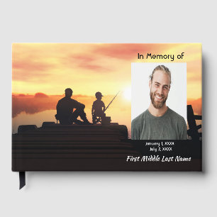 Guest Book Memorial Fisherman Fishing Fish