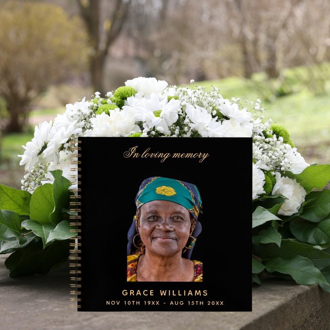 Guest book memorial funeral black arch photo (Creator Uploaded)