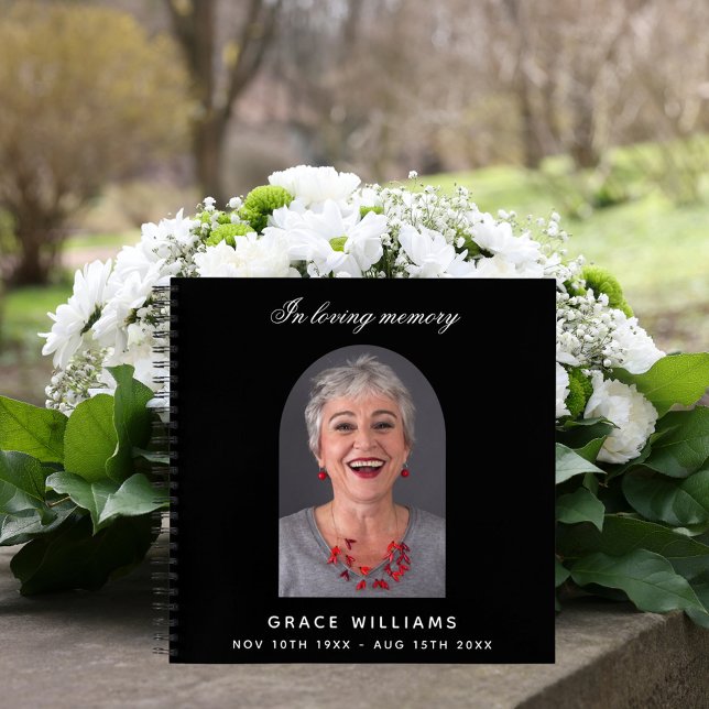 Guest book memorial funeral black arch photo (Creator Uploaded)