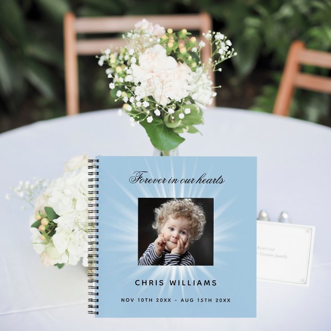 Guest book memorial funeral blue boy photo (Creator Uploaded)