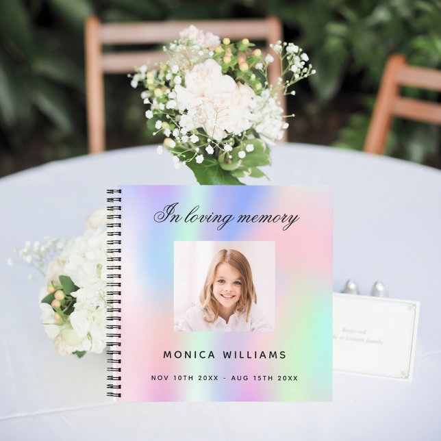 Guest book memorial funeral rainbow girl photo (Creator Uploaded)