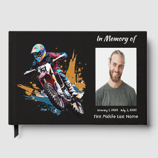 Guest Book Memorial Photo Custom Motorcycle Biker