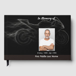 Guest Book Memorial Photo Custom Motorcycle Biker