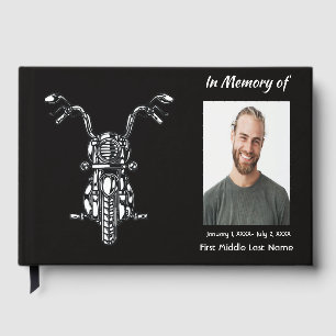 Guest Book Memorial Photo Custom Motorcycle Biker