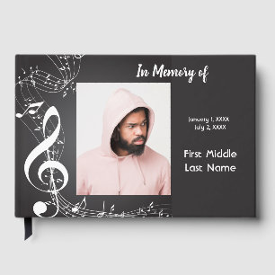 Guest Book Music Notes Musician Memorial