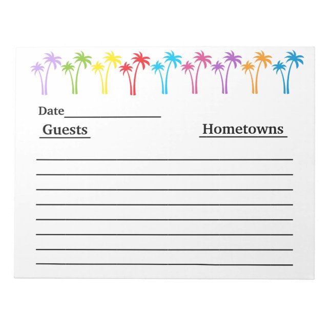 Guest Book Note Pad (Front)