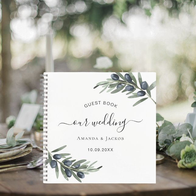 Guest book olive leaves greenery white wedding  (Creator Uploaded)